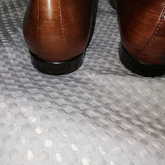 LANGUAGE EUC MENS SIZE 41 US 9.5 SHAAN 100% LEATHER LOAFERS SLIPON SHOES - Picture 6 of 10